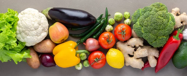 Fresh Farm Organic Vegetables Banner Healthy Food Concept Vegetables Superfood — Stock Photo, Image