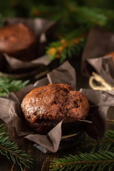 Delicious chocolate muffins — Stock Photo, Image