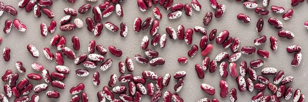 Legumes Estão Espalhados Fundo Bandeira Natural Feijão Vermelho Vista Superior — Fotografia de Stock