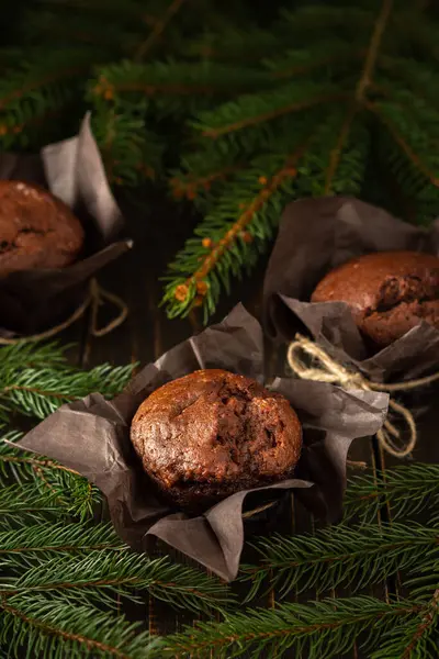 Delicious chocolate muffins — Stock Photo, Image