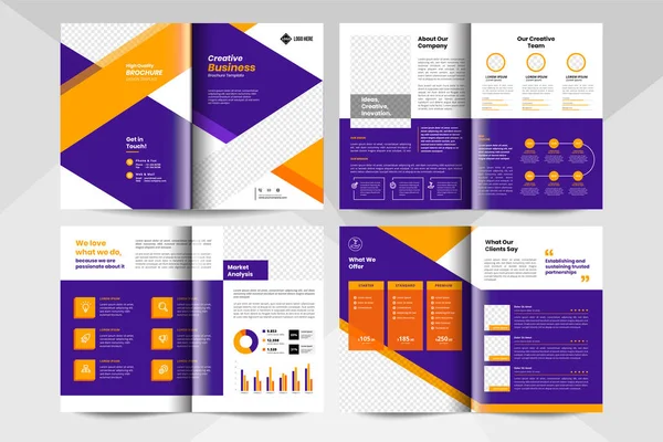 Pages Creative Business Brochure Template Corporate Business Booklet Template — Stock Vector