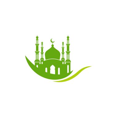 Cami silueti simgesi logo vektör illüstrasyon tasarım şablonu