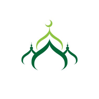 Yaratıcı kubbe cami simgesi logo vektör illüstrasyon tasarım şablonu