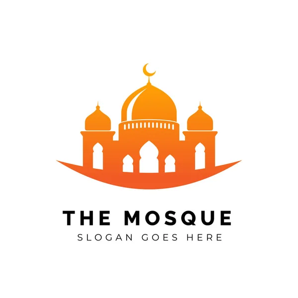 Mosque Silhouette Icon Silhouette Logo Vector Illustration Design Template — Stock Vector