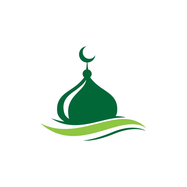 Cúpula Icono Mezquita Silueta Logotipo Vector Ilustración Diseño Plantilla — Vector de stock