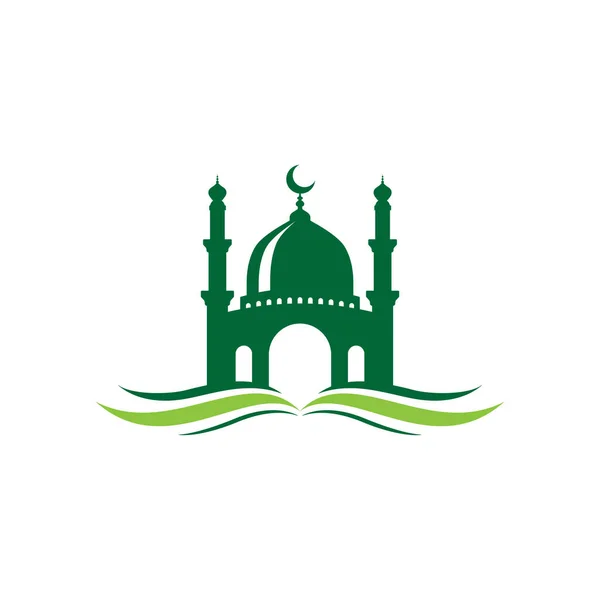 Mosque Icon Silhouette Logo Vector Illustration Design Template — Stock Vector