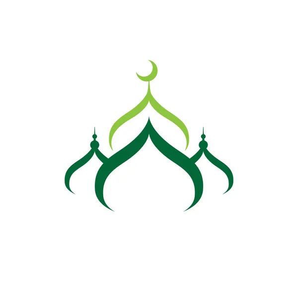 Creativo Icono Mezquita Cúpula Silueta Logotipo Vector Ilustración Diseño Plantilla — Vector de stock
