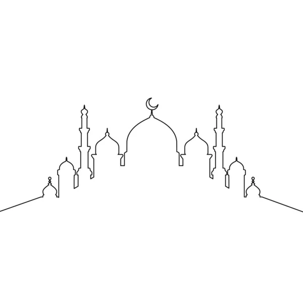 モスクラインアートベクトルミニマリストデザイン イスラム装飾の背景 — ストックベクタ