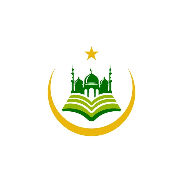 Iszlám Központ Ikon Sziluett Logó Design Sablon Mecset Vektor Illusztráció — Stock Vector