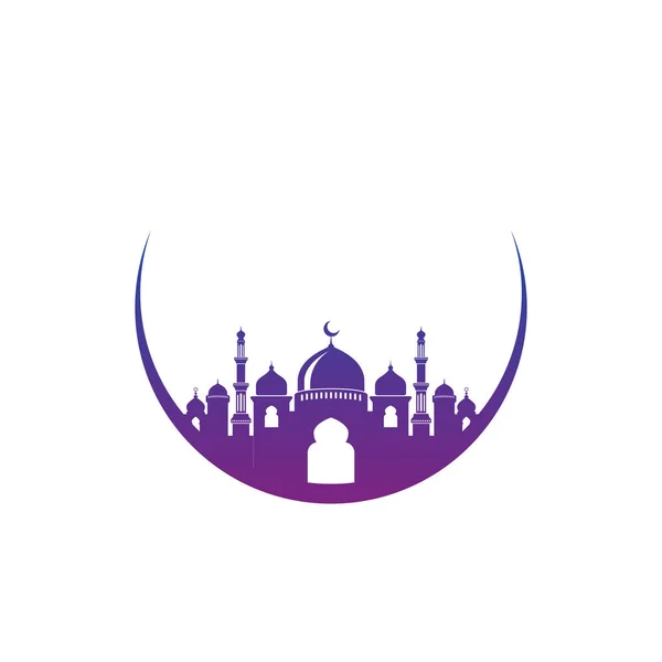 Moschee Symbol Silhouette Logo Vektor Illustration Design Vorlage — Stockvektor