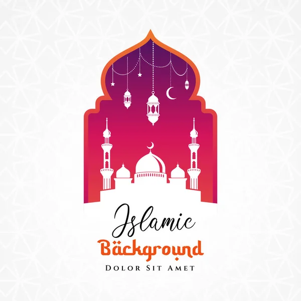 Iszlám Üdvözlő Kártya Háttér Design Boldog Ramadán Mubarak Háttér Tervezés — Stock Vector
