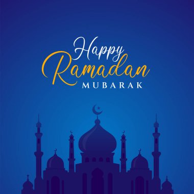 Cami illüstrasyonlu Ramazan Kareem İslami arka plan tasarımı. Tebrik kartı, arkaplan veya pankart için kullanılabilir.