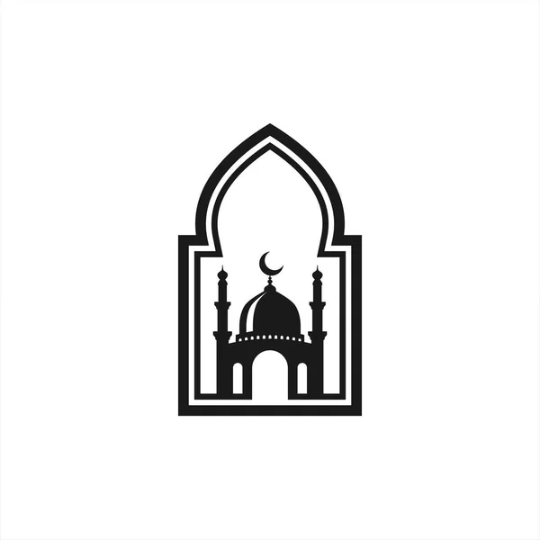 Moschee Silhouette Symbol Logo Vektor Illustration Design Vorlage — Stockvektor