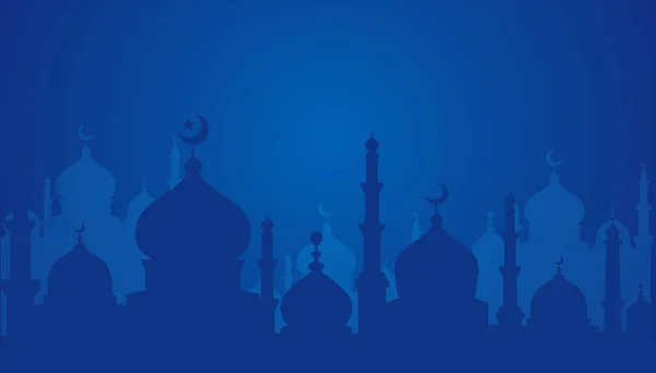 伊斯兰背景设计与清真寺的轮廓说明 可用于问候卡片 背景或横幅 — 图库矢量图片