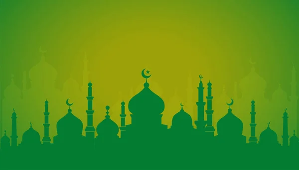 Diseño Fondo Islámico Con Ilustración Silueta Mezquita Puede Utilizar Para — Vector de stock