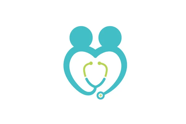 Εικονίδιο Στηθοσκοπίου Σχήμα Καρδιάς Σύμβολο Υγείας Και Ιατρικής — Διανυσματικό Αρχείο
