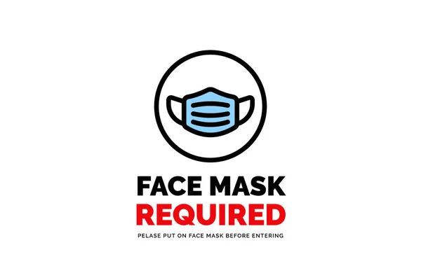 Μάσκα Προσώπου Απαιτείται Προειδοποιητικό Σήμα Πρόληψης Ανθρώπινη Σιλουέτα Προφίλ Μάσκα — Διανυσματικό Αρχείο