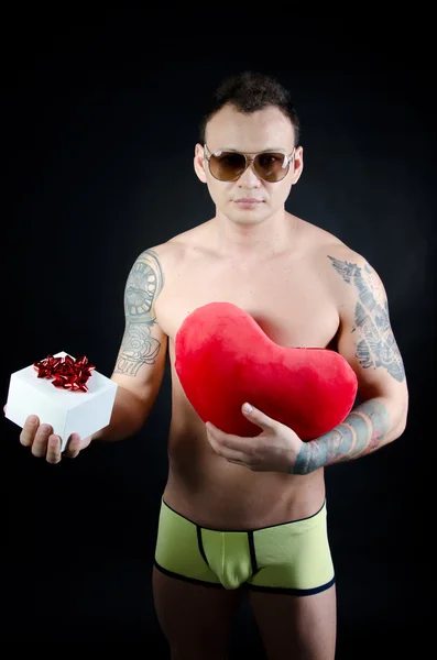 Love. Valentine's Day. Stripped guy. — Stock Photo, Image