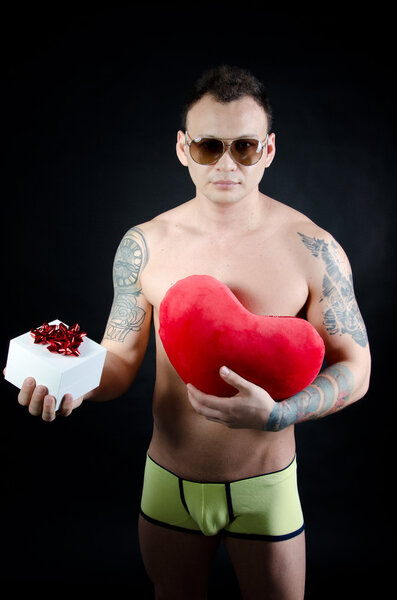 Love. Valentine's Day. Stripped guy. 