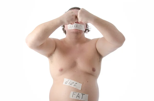 Fat Man op een dieet — Stockfoto