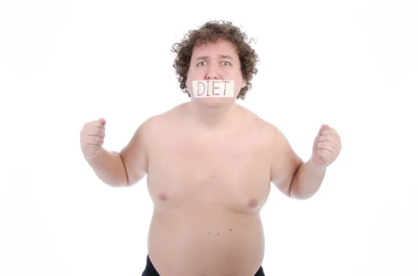 Fet kille på en diet — Stockfoto