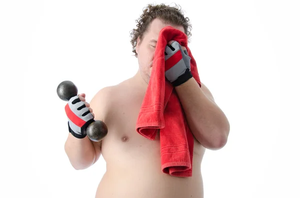 Man met een halter. — Stockfoto