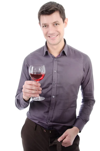 Mannen och rött vin. — Stockfoto