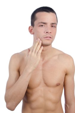 Hijyen ve cilt bakımı. Genç adam.