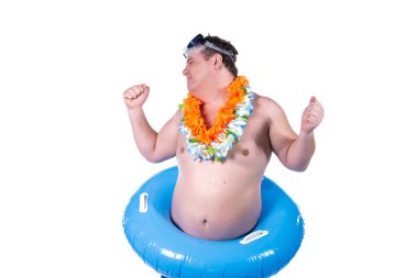 Mutlu yazlar. Komik şişman adam ve tatil.