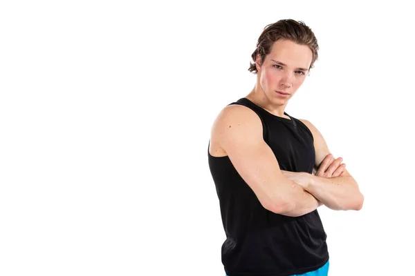 Fitness Gezonde Levensstijl Dieet Sport Van Een Knappe Vent Jonge — Stockfoto