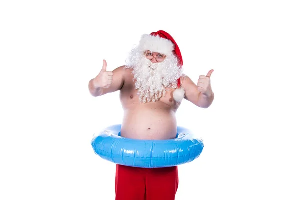 Vacaciones Mar Funny Santa Claus —  Fotos de Stock