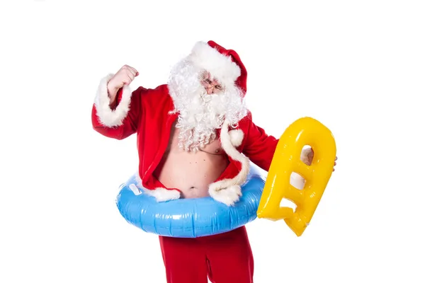 Holidays Sea Funny Santa Claus — Stock Photo, Image