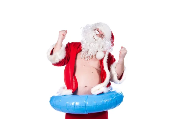Holidays Sea Funny Santa Claus — Stock Photo, Image