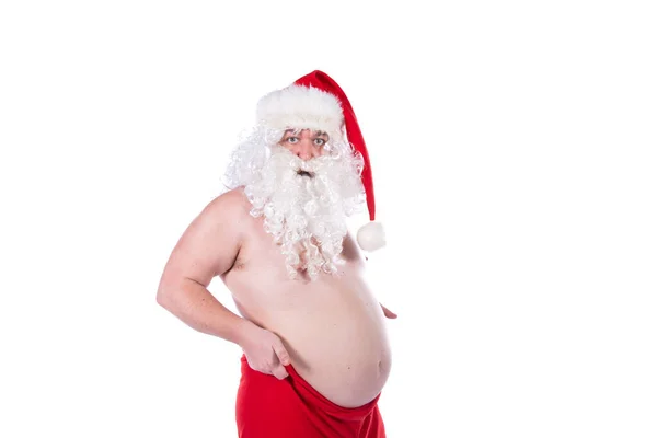 Fitness Healthy Lifestyle Funny Santa Claus — Stock Photo, Image