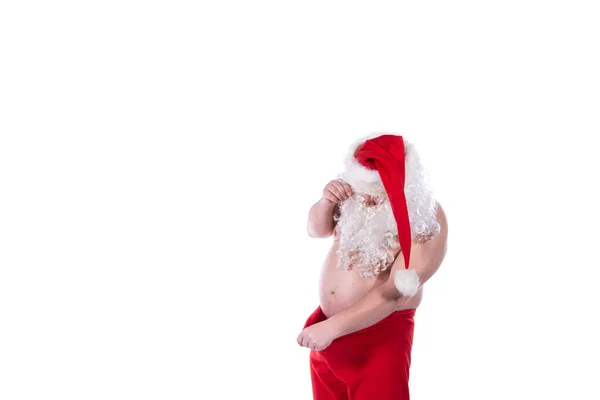 Publicidad Trabajo Santa Claus Fondo Blanco —  Fotos de Stock