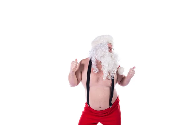Reklama Praca Święty Mikołaj Białe Tło — Zdjęcie stockowe
