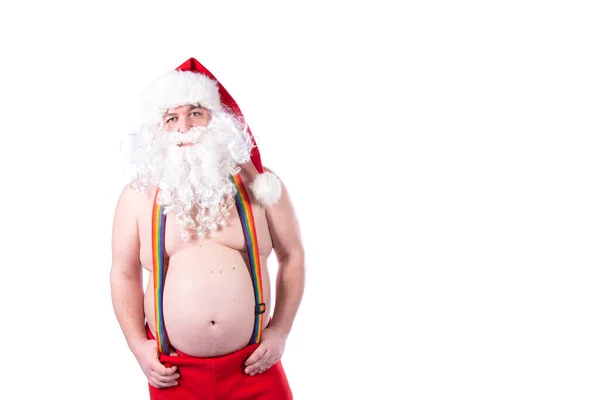 Igualdade Engraçado Gordura Papai Noel — Fotografia de Stock