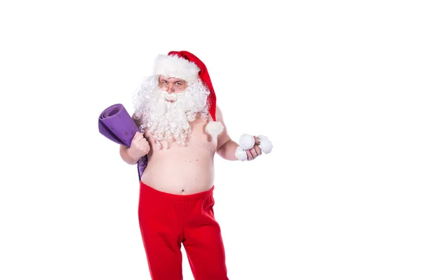 Fitness Estilo Vida Saludable Funny Santa Claus —  Fotos de Stock