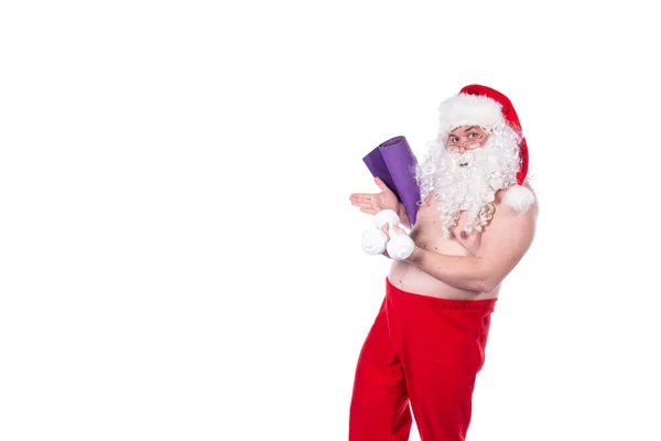 Fitness Estilo Vida Saludable Funny Santa Claus —  Fotos de Stock