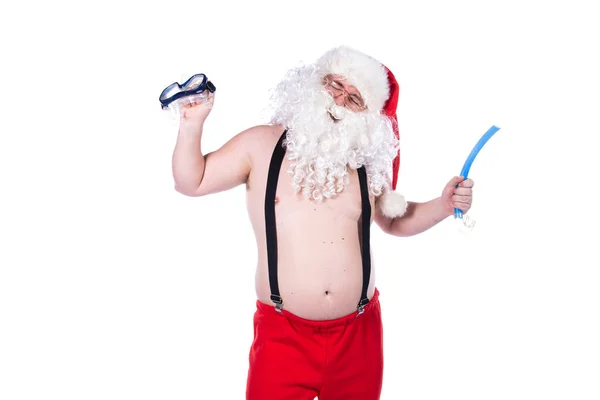 Holidays Sea Funny Santa Claus — Stock Photo, Image