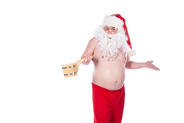 Babbo Natale Divertente Nella Sauna — Foto Stock