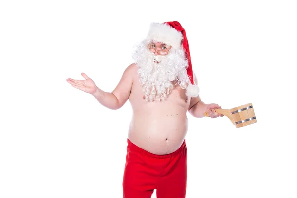 Смешной Санта Клаус Сауне — стоковое фото