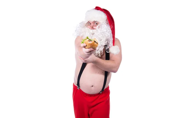 Fitness Healthy Lifestyle Funny Santa Claus — Stock Photo, Image