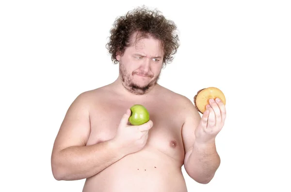 Fat Man Diet — Stock Photo, Image