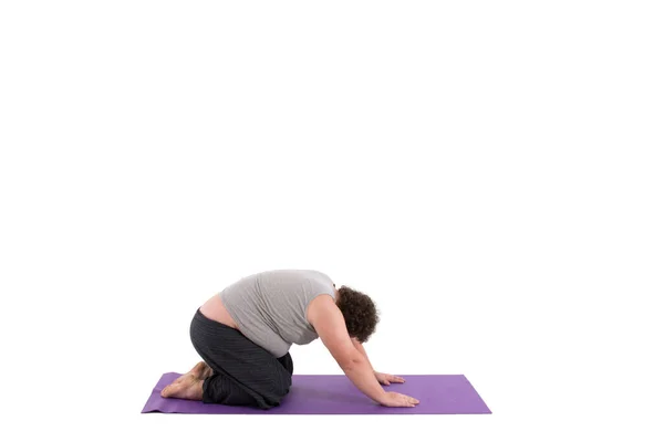 Divertente Yoga Grasso Uomo — Foto Stock