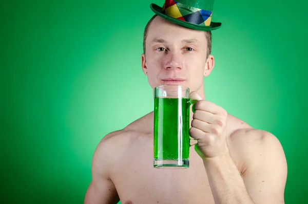 Saint Patrick Heeft Plezier Ierland Traditioneel Sexy Grappige Man — Stockfoto