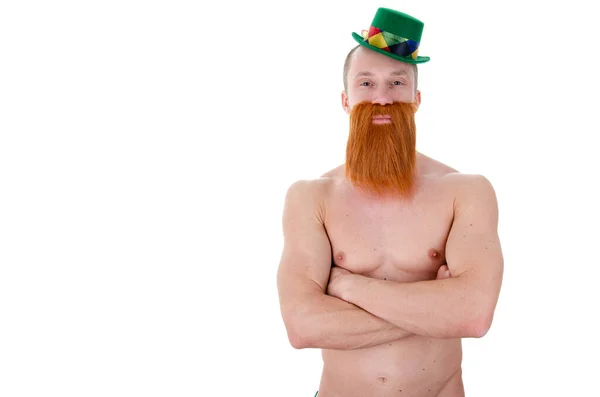圣帕特里克有乐趣 爱尔兰传统 性感风趣的男人 — 图库照片
