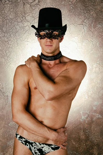 Carnevale Vacanze Fine Settimana Giovane Uomo Sexy — Foto Stock