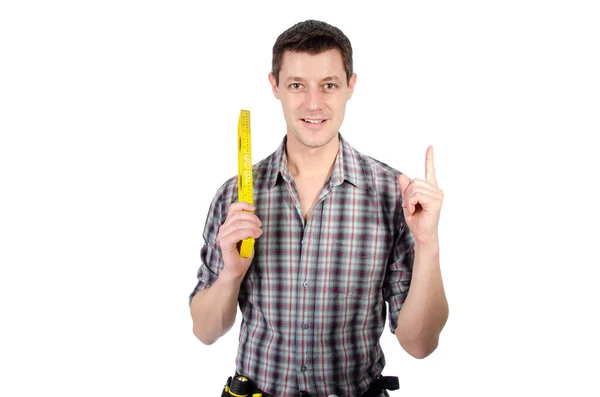 Trabalho Doméstico Renovação Jovem Bonito Faz Tudo — Fotografia de Stock