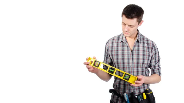 Housework Renovation Young Handsome Handyman — Stock Photo, Image